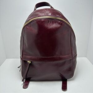 HOBO Genuine Leather Mini Bagpack Eggplant Color Adjustable Strap